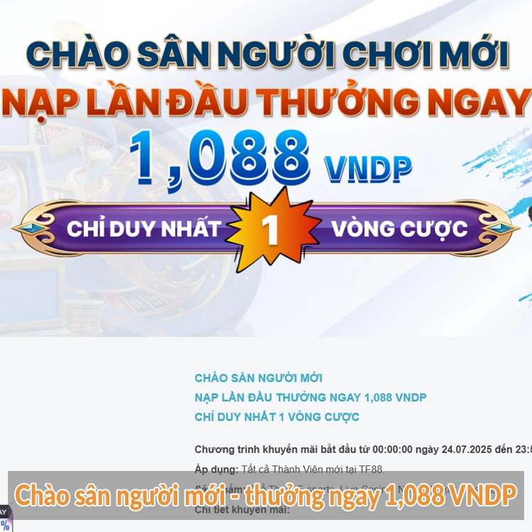 Chào sân người mới - thưởng ngay 1,088 VNDP